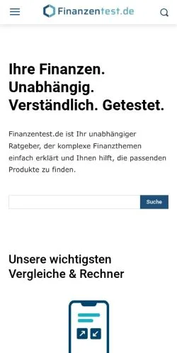 スポンサード記事向けのドイツメディア、Finanzentestのサイトプレビュー