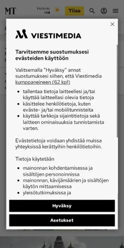 Anteprima del sito Maaseudun Tulevaisuus, media di Finlandia per articoli sponsorizzati