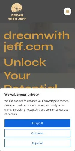 Aperçu du site Dreamwithjeff, média de États-Unis pour articles sponsorisés