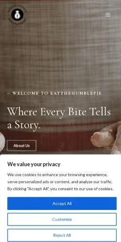 Anteprima del sito Eatthehumblepie, media di Stati Uniti per articoli sponsorizzati