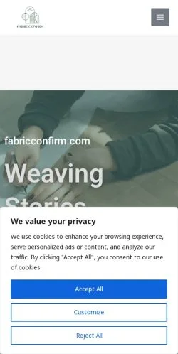 Podgląd witryny Fabricconfirm, medium z kraju Stany Zjednoczone do artykułów sponsorowanych