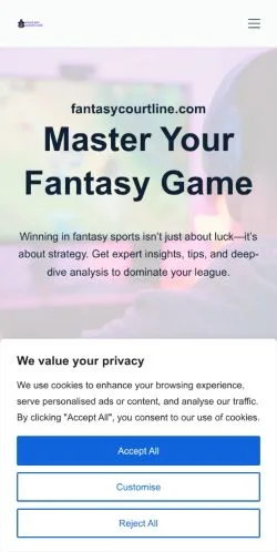 Podgląd witryny Fantasycourtline, medium z kraju Stany Zjednoczone do artykułów sponsorowanych