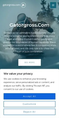 スポンサード記事向けのアメリカ合衆国メディア、Gatorgrossのサイトプレビュー