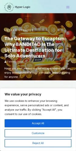 スポンサード記事向けのアメリカ合衆国メディア、Hyperlogicのサイトプレビュー