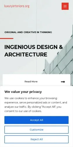 Podgląd witryny Luxuryinteriors, medium z kraju Stany Zjednoczone do artykułów sponsorowanych