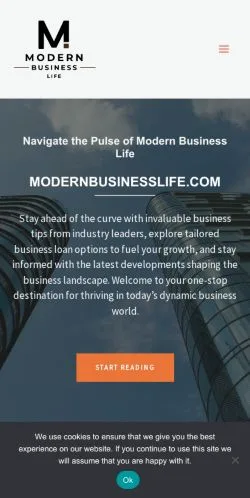 Anteprima del sito Modern Business Life, media di Stati Uniti per articoli sponsorizzati