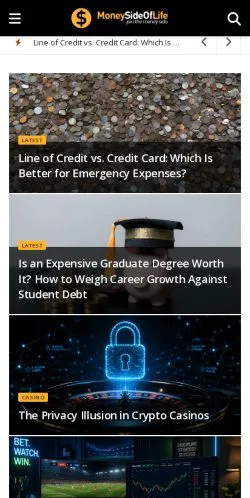 Anteprima del sito MoneySideOfLife, media di Stati Uniti per articoli sponsorizzati