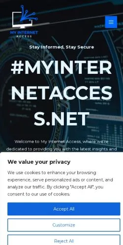 Vista previa del sitio MyInternetAccess, medio de Estados Unidos para artículos patrocinados
