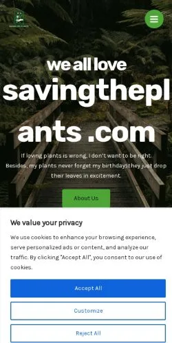 Forhåndsvisning av nettstedet Savingtheplants, medium fra USA for sponsede artikler