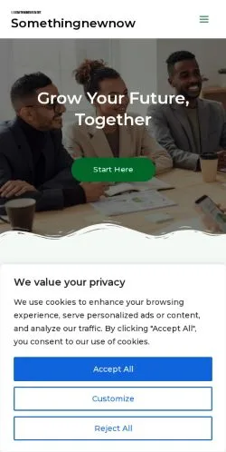 スポンサード記事向けのアメリカ合衆国メディア、Somethingnewnowのサイトプレビュー