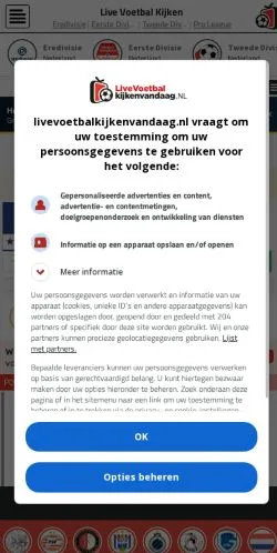 Anteprima del sito Live Voetbal Kijken Vandaag, media di Paesi Bassi per articoli sponsorizzati