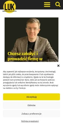 スポンサード記事向けのポーランドメディア、Nie Poddawaj Sięのサイトプレビュー