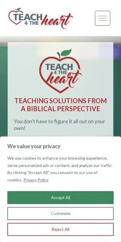 Podgląd witryny Teach 4 the Heart, medium z kraju Stany Zjednoczone do artykułów sponsorowanych