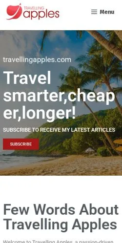Anteprima del sito Travellingapples, media di Stati Uniti per articoli sponsorizzati