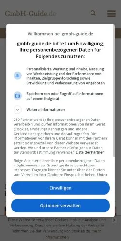 스폰서 기사용 독일 매체 GmbH-Guide 사이트 미리보기