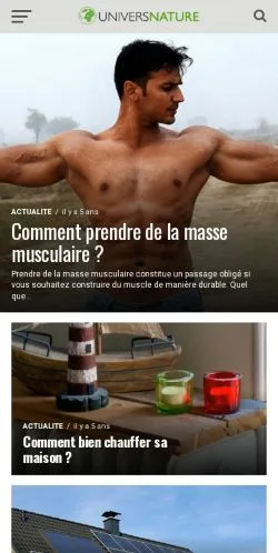 Anteprima del sito Univers Nature, media di Francia per articoli sponsorizzati