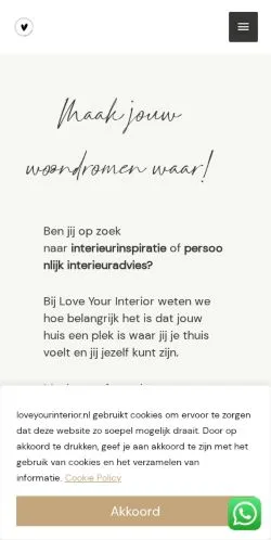 Anteprima del sito Love Your Interior, media di Paesi Bassi per articoli sponsorizzati
