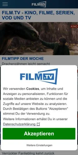 Anteprima del sito FILM.TV, media di Germania per articoli sponsorizzati