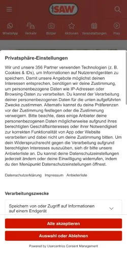 Vorschau der Website Radio SAW, Medium aus Deutschland für gesponserte Artikel