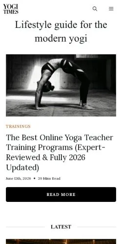 Förhandsvisning av webbplatsen Yogi Times, medium i USA för sponsrade artiklar