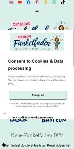Vista previa del sitio Funkelfaden, medio de Alemania para artículos patrocinados