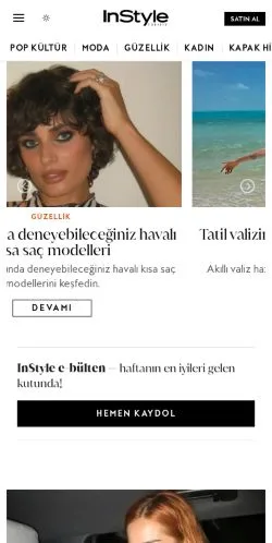 Vista previa del sitio InStyle Türkiye, medio de Turquía para artículos patrocinados