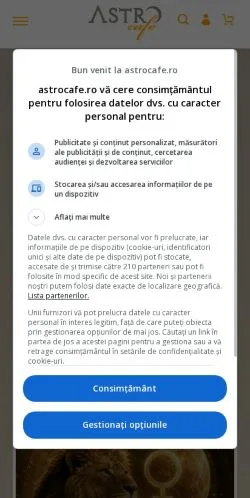 Preview of the Astrocafe website, a media outlet in Romania for sponsored articles