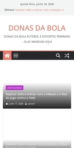 스폰서 기사용 브라질 매체 Donas Da Bola 사이트 미리보기