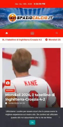 Anteprima del sito SpazioCalcio, media di Italia per articoli sponsorizzati