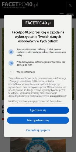 Podgląd witryny Facetpo40, medium z kraju Polska do artykułów sponsorowanych