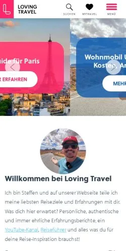 Anteprima del sito Loving Travel, media di Germania per articoli sponsorizzati
