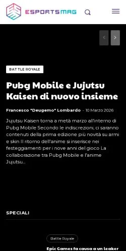 Anteprima del sito EsportsMag, media di Italia per articoli sponsorizzati