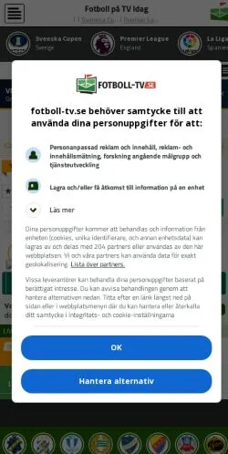 Podgląd witryny Fotboll TV, medium z kraju Szwecja do artykułów sponsorowanych