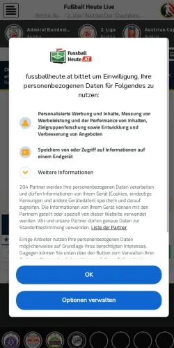 Anteprima del sito Fußball Heute, media di Austria per articoli sponsorizzati