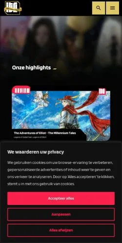 Podgląd witryny IntheGame, medium z kraju Holandia do artykułów sponsorowanych