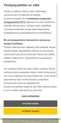 Anteprima del sito Moottori, media di Finlandia per articoli sponsorizzati