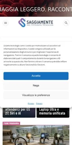スポンサード記事向けのイタリアメディア、SaggiaMenteのサイトプレビュー