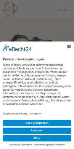 Anteprima del sito Verband Deutscher Tierheilpraktiker, media di Germania per articoli sponsorizzati