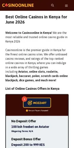 Podgląd witryny Kenya Online Casino Guide, medium z kraju Wielka Brytania do artykułów sponsorowanych