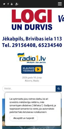 Anteprima del sito Radio1, media di Lettonia per articoli sponsorizzati