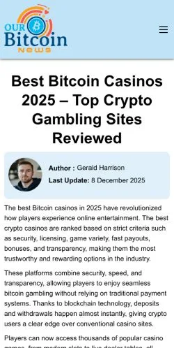 Anteprima del sito Our Bitcoin News, media di Stati Uniti per articoli sponsorizzati