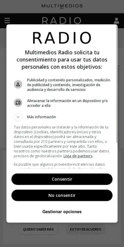 Aperçu du site Multimedios Radio, média de Espagne pour articles sponsorisés