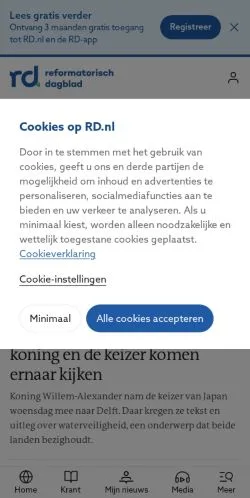 Vorschau der Website Reformatorisch Dagblad, Medium aus Niederlande für gesponserte Artikel