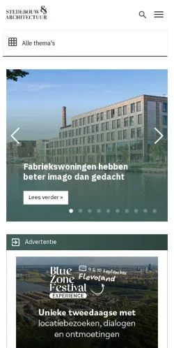 Anteprima del sito Stedebouw & Architectuur, media di Paesi Bassi per articoli sponsorizzati