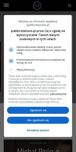 Vorschau der Website Portal PublicRelations, Medium aus Polen für gesponserte Artikel