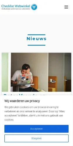 Podgląd witryny Checklist Webwinkel, medium z kraju Holandia do artykułów sponsorowanych
