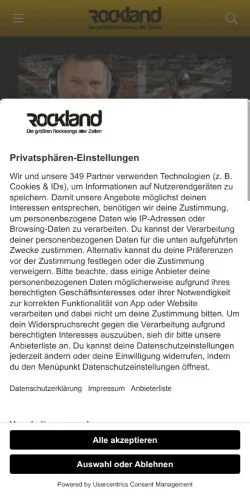 Anteprima del sito ROCKLAND, media di Germania per articoli sponsorizzati