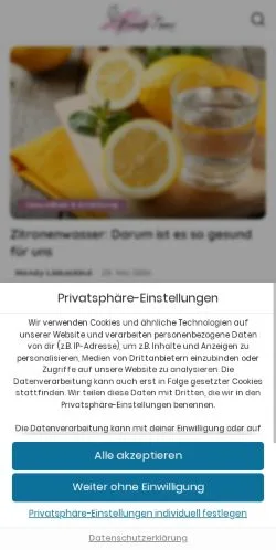 Anteprima del sito Beauty-Tipps, media di Germania per articoli sponsorizzati