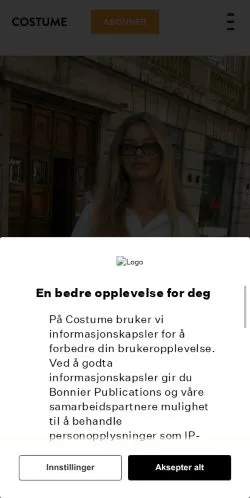Anteprima del sito COSTUME, media di Norvegia per articoli sponsorizzati