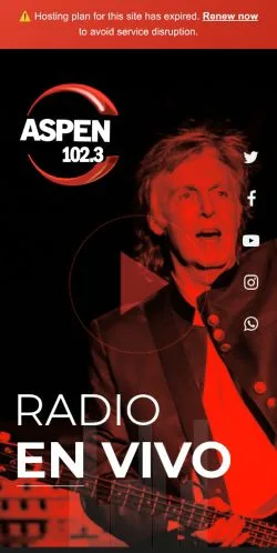 Anteprima del sito ASPEN 102.3, media di Spagna per articoli sponsorizzati